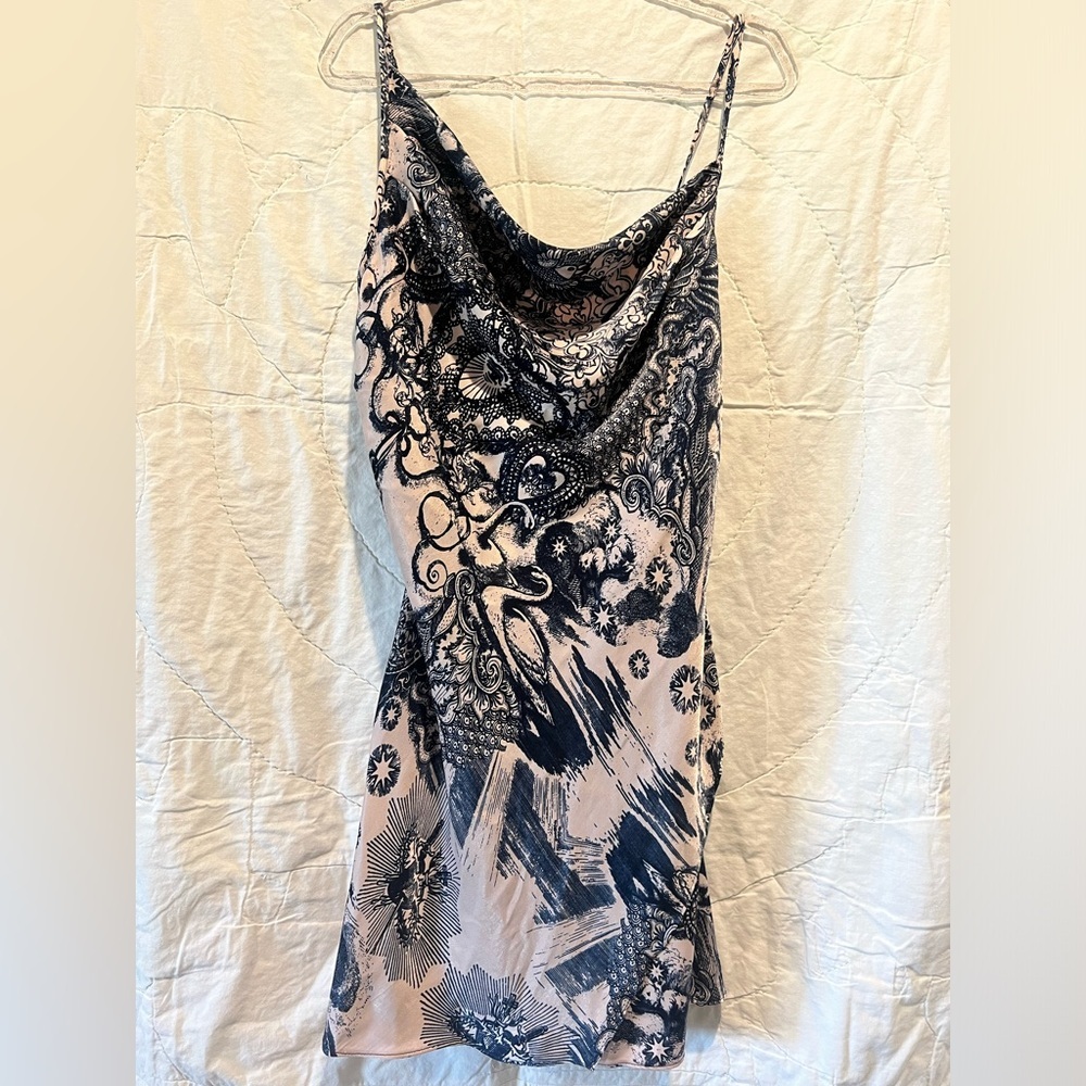 Topshop Idol Tattoo Print Satin Slipdress Size:6 - Picture 6 of 16